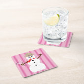 Leuke en Fijne Roze Sneeuwman Detective Kartonnen Onderzetters (Insitu)