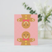 Leuke en Gelukkige Gingerbread Man voor Kerstmis Feestdagenkaart (Staand voorkant)