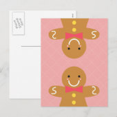 Leuke en Gelukkige Gingerbread Man voor Kerstmis Feestdagenkaart (Voorkant / Achterkant)