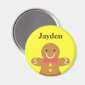 Leuke en Gelukkige Gingerbread Man voor Kerstmis Magneet (Voorkant / Achterkant)