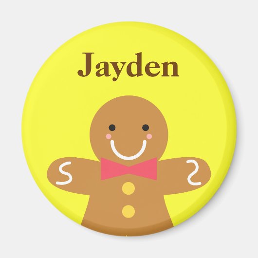 Leuke en Gelukkige Gingerbread Man voor Kerstmis Magneet (Voorkant)