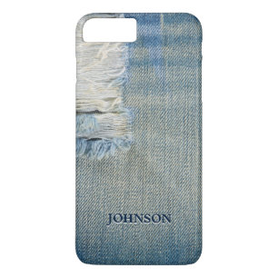 Leuke en grappige blauwe jeans threads aangepast m iPhone 8/7 plus hoesje