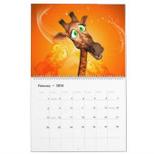 Leuke en grappige cartoon giraffe kalender (Feb 2026)