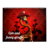 Leuke en grappige cartoon giraffe kalender (Hoes)