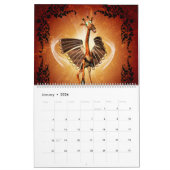 Leuke en grappige cartoon giraffe kalender (Jan 2026)