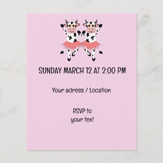 Leuke en grappige dansende koeien - kids birthday (Achterkant)