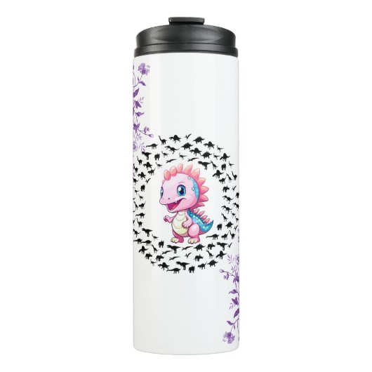 Leuke en grappige dinosaurus thermosbeker (Voorkant)