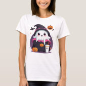 Leuke en grappige geest Halloween chocolade T-shirt (Voorkant)