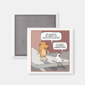 Leuke en grappige hond en kip magneet (Voorkant / Achterkant)
