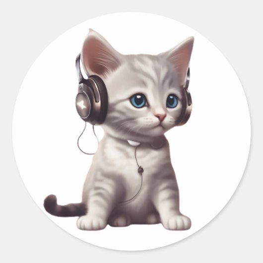 Leuke en grappige katten dragen kleding ronde sticker (Voorkant)