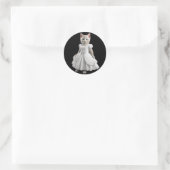 Leuke en grappige katten dragen kleding ronde sticker (Tas)