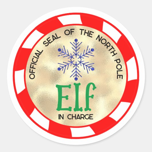 Leuke en grappige kerst elf in de leiding ronde sticker (Voorkant)