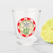 Leuke en grappige kerst elf in de leiding shot glas (Voorkant)