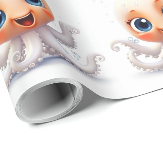 Leuke en grappige octopus cadeaupapier (Rol Hoek)