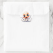 Leuke en grappige octopus ronde sticker (Tas)