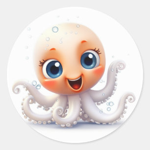 Leuke en grappige octopus ronde sticker