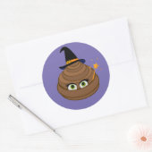 Leuke en grappige Witchy Poop Emoji Ronde Sticker (Envelop)