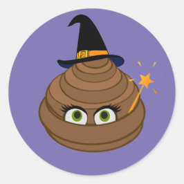 Leuke en grappige Witchy Poop Emoji Ronde Sticker