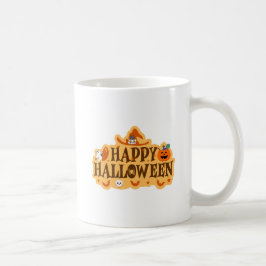 Leuke en griezelige Happy Halloween stickerontwerp Koffiemok