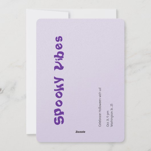 Leuke en hekserige Paarse Halloween Typography Art Feestdagenkaart (Achterkant)