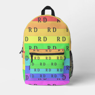 Leuke en heldere Monogrammed Rainbow Stripes, Cust Bedrukte Rugzak