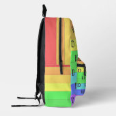 Leuke en heldere Monogrammed Rainbow Stripes, Cust Bedrukte Rugzak (Links)