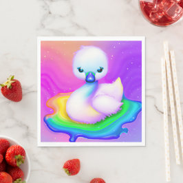 Leuke en kleurrijke Baby Swan Servet