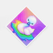 Leuke en kleurrijke Baby Swan Servet (Hoek)