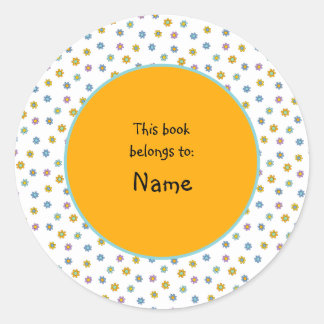 Leuke en kleurrijke bloem ronde sticker