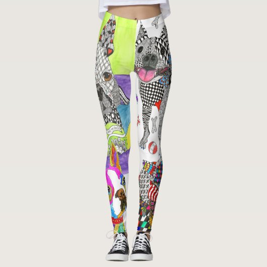 Leuke en kleurrijke Boston Terrier Leggings (Voorkant)