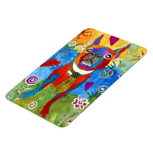 Leuke en kleurrijke Boston Terrier Magnet 4"x6" Magneet (Linkerzijde)