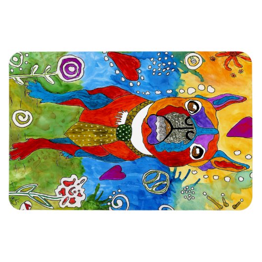 Leuke en kleurrijke Boston Terrier Magnet 4"x6" Magneet (Horizontaal)