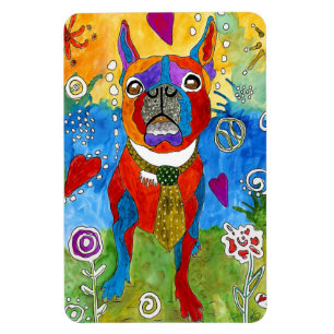 Leuke en kleurrijke Boston Terrier Magnet 4"x6" Magneet