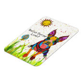 Leuke en kleurrijke Boston Terrier Magnet Magneet (Linkerzijde)