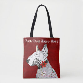 Leuke en kleurrijke Bull Terrier Canvas tas
