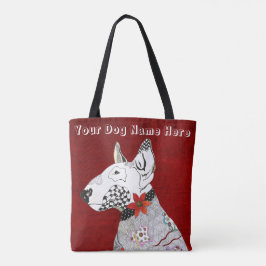 Leuke en kleurrijke Bull Terrier Canvas tas