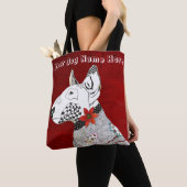 Leuke en kleurrijke Bull Terrier Canvas tas (Dichtbij)
