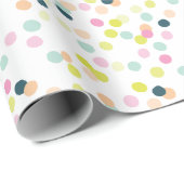 Leuke en kleurrijke Confetti Stippen Patroon Cadeaupapier (Rol Hoek)