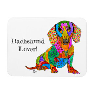 Leuke en kleurrijke Dachshund Magnet 3" x 4" Magneet