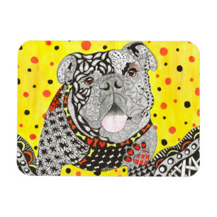 Leuke en kleurrijke Engelse Bulldog Magnet 3"x4" Magneet