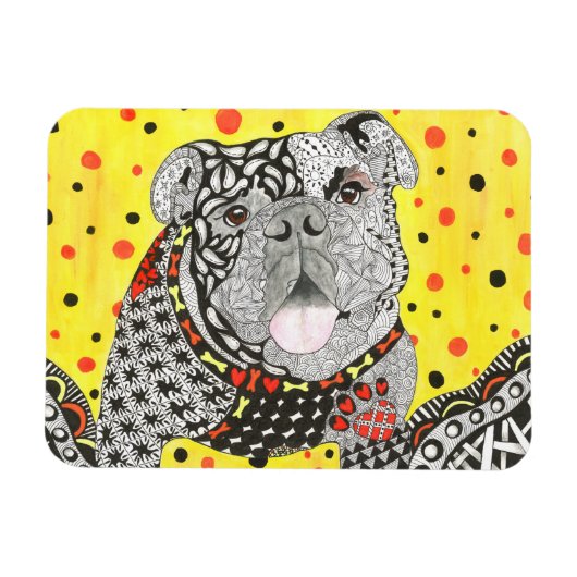 Leuke en kleurrijke Engelse Bulldog Magnet 3"x4" Magneet (Horizontaal)