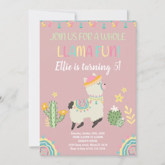 Leuke en kleurrijke Fiesta Party Kaart voor kinder (Voorkant)