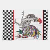 Leuke en kleurrijke Haan Keuken Handdoek (Horizontaal)