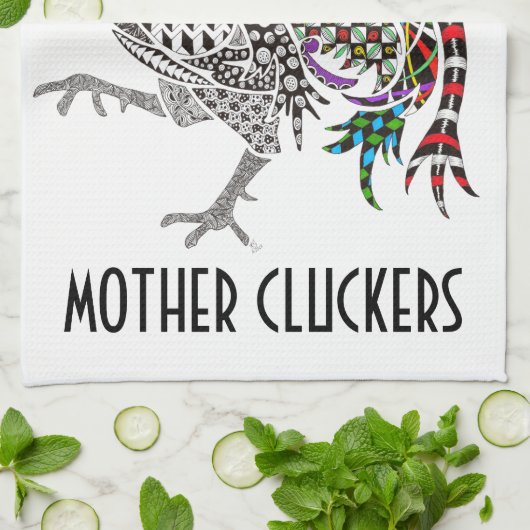 Leuke en kleurrijke Haan Keuken Handdoek (Gevouwen)