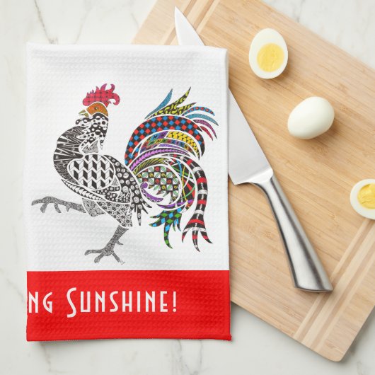 Leuke en kleurrijke Haan Keuken Handdoek (Quarter Fold)