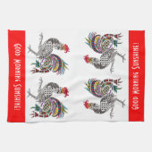 Leuke en kleurrijke Haan Keuken Handdoek (Horizontaal)