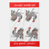 Leuke en kleurrijke Haan Keuken Handdoek (Verticaal)
