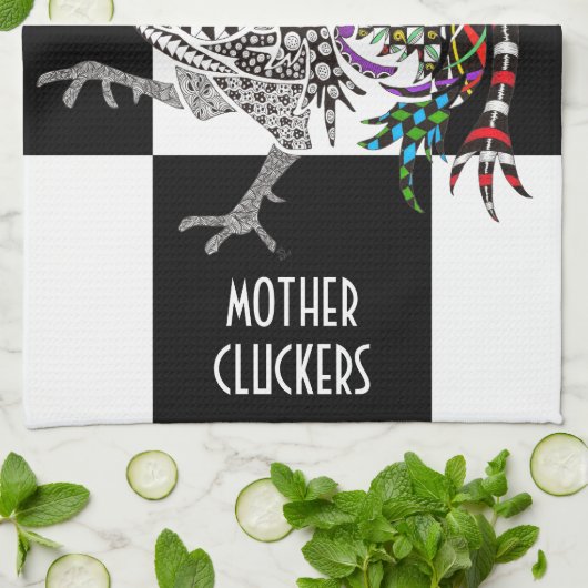 Leuke en kleurrijke Haan Keuken Handdoek (Gevouwen)