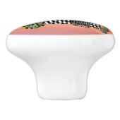 Leuke en kleurrijke Happy Campers Keramische Knop (Zijkant)