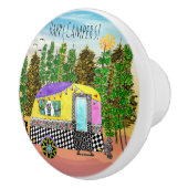 Leuke en kleurrijke Happy Campers Keramische Knop (Rechts)